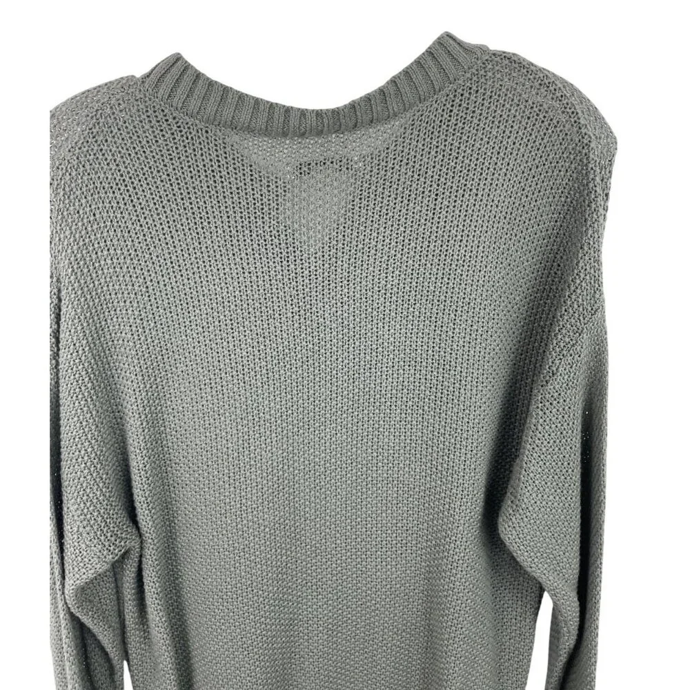 American Eagle Outfitters Womens Sage Green Knit Henley Sweater Size Small - Picture 4 of 7